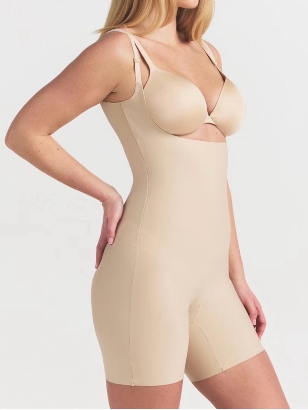 🤎✨NWT SKIMS Body CS Open Back Mid Thigh Bodysuit Clay Size Medium🤎